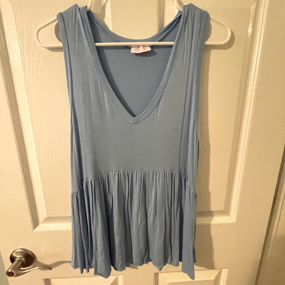 Pink Lily Peplum Tank Top NWOT